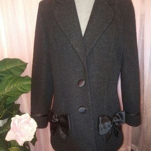 Pretty Black Feminine Jacket w/ Bows